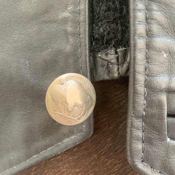 Add edge to your style with real this buffalo head nickel buttoned leather vest - Picture 2 of 6